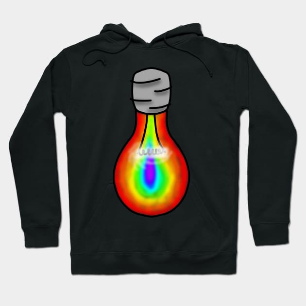 Brightly coloured rainbow light bulb Hoodie by emilyanime1351